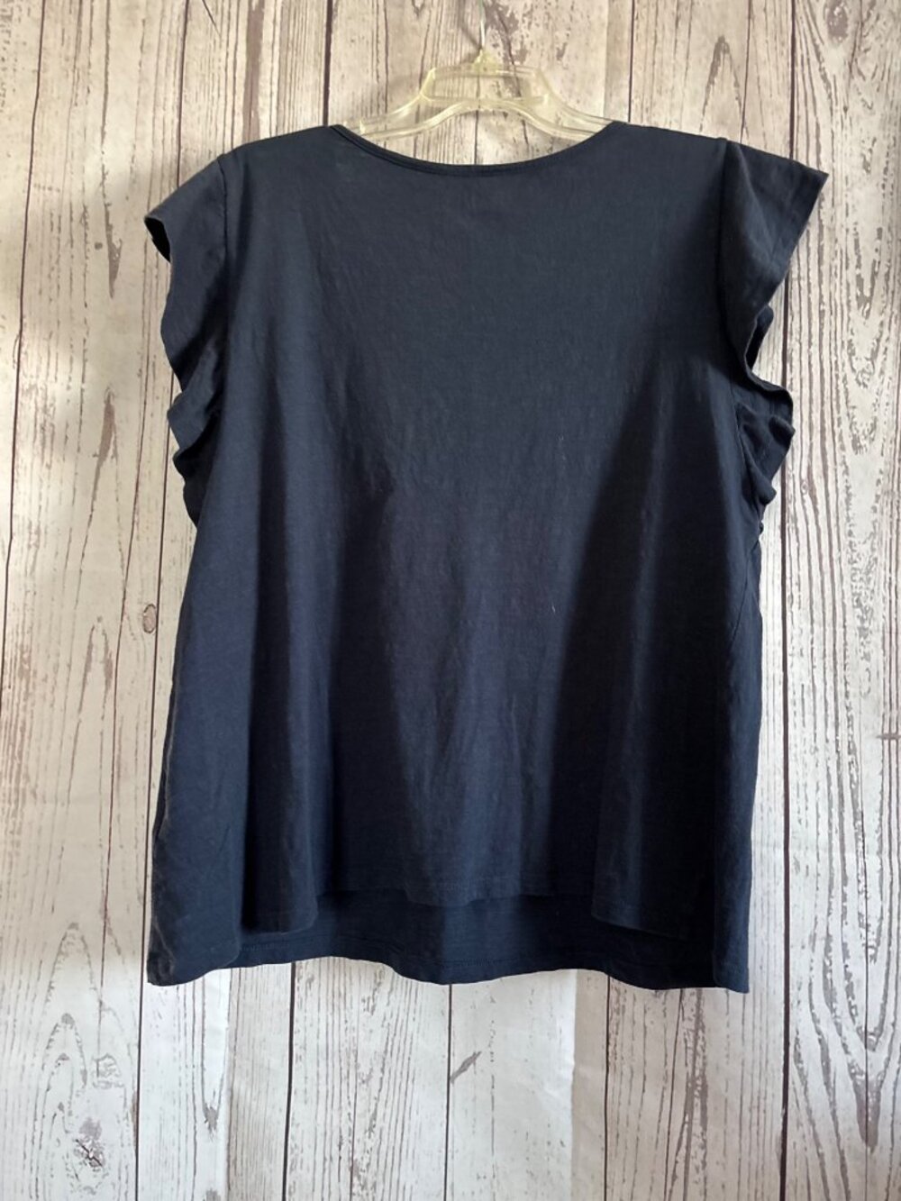 Basic Editions Navy Cap Sleeve Full Fit Top Size Large - Picture 3 of 5